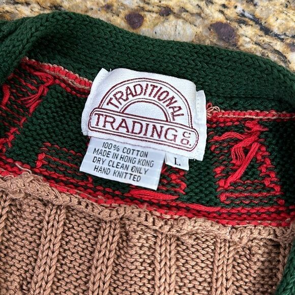 Traditional Trading Company Vintage Cotton Golf Sweater Vest Size L - Picture 3 of 5